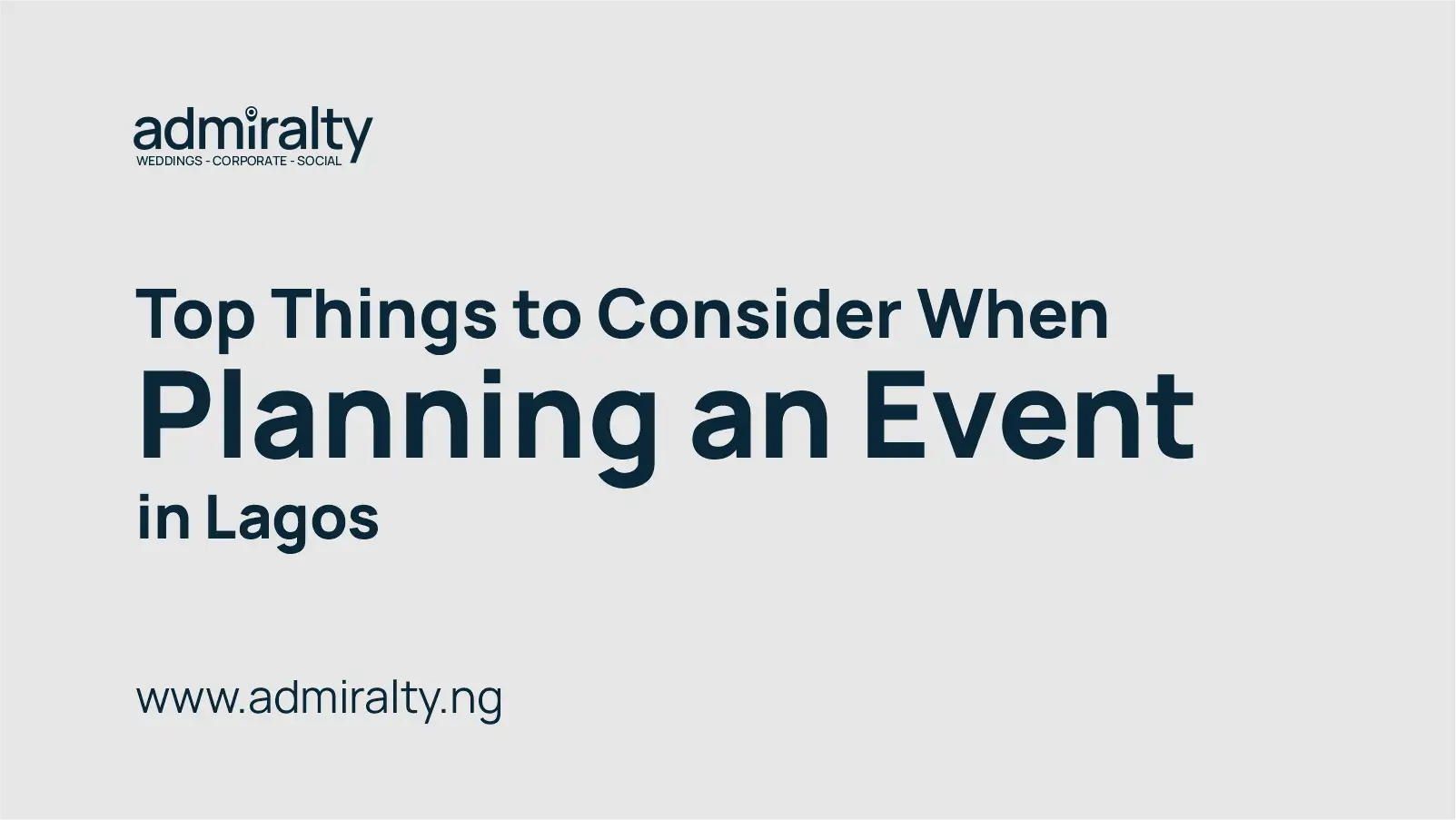 Top Things to Consider When Planning an Event
